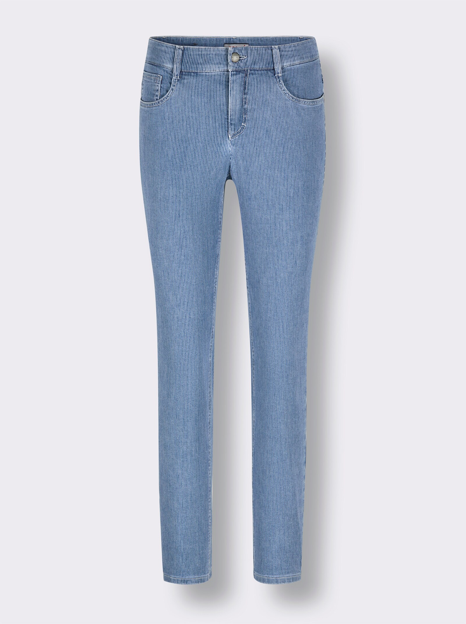 Ascari 7/8-Jeans mit Web-Streifen - blue-bleached-gestreift