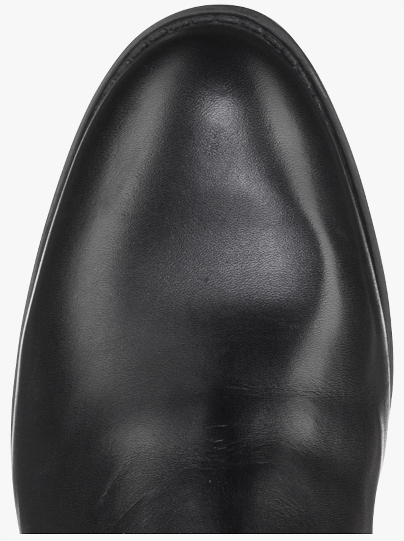 sheego Weitschaftstiefel aus Leder, mit Zierband - schwarz