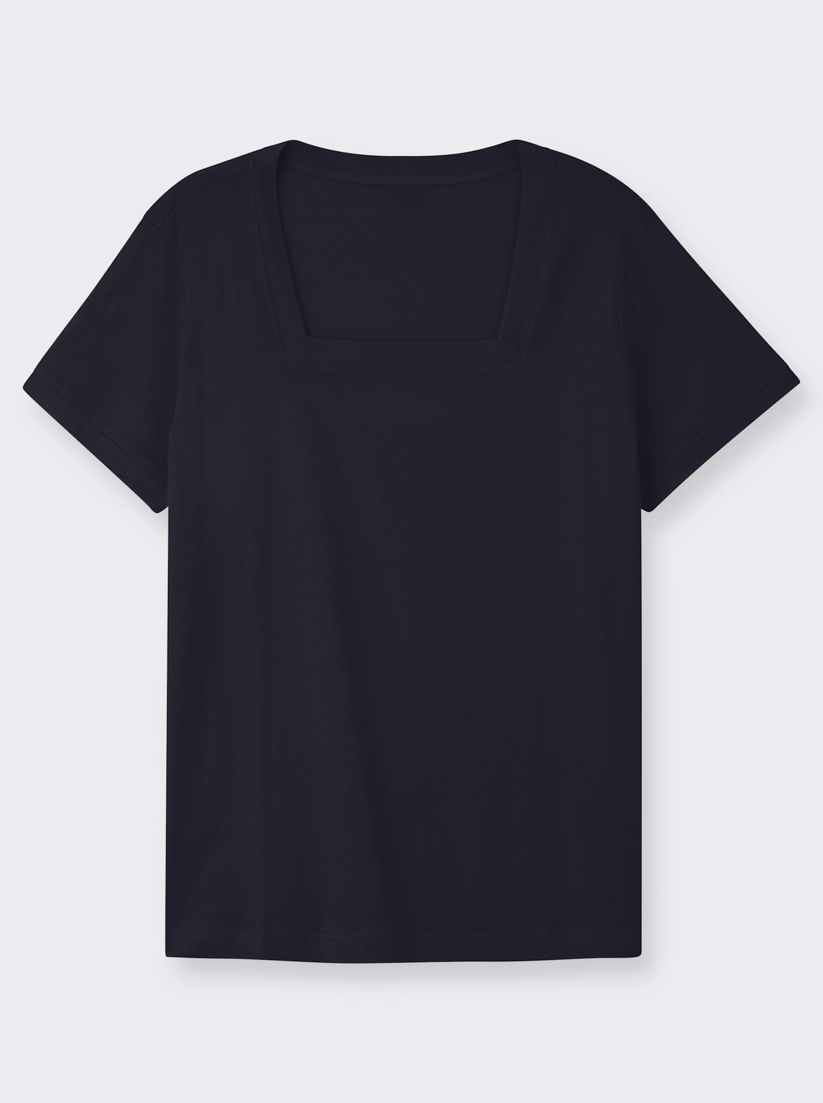 Kurzarmshirt mit Karree-Ausschnitt - marine