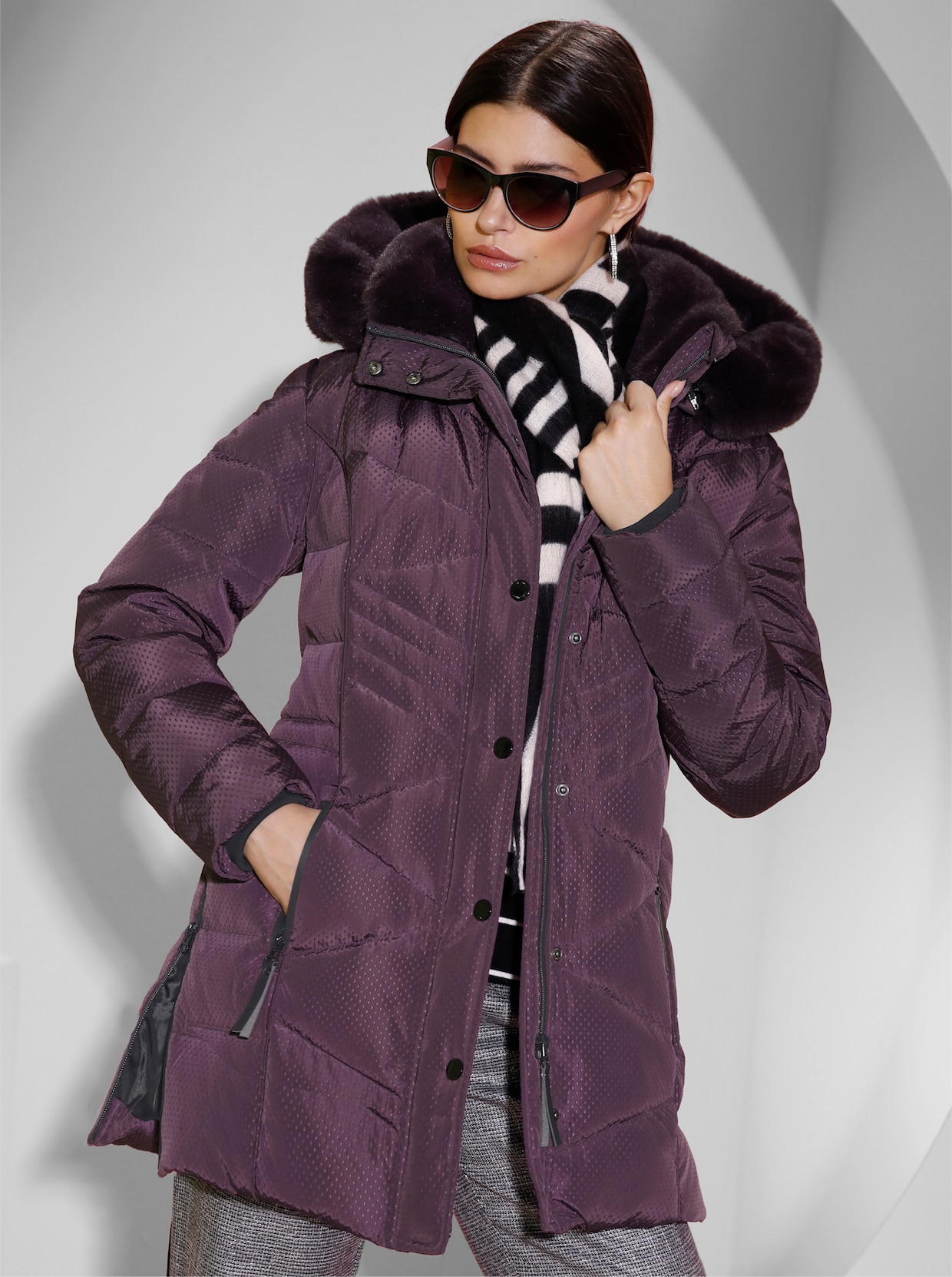 Daunen-Jacke - aubergine