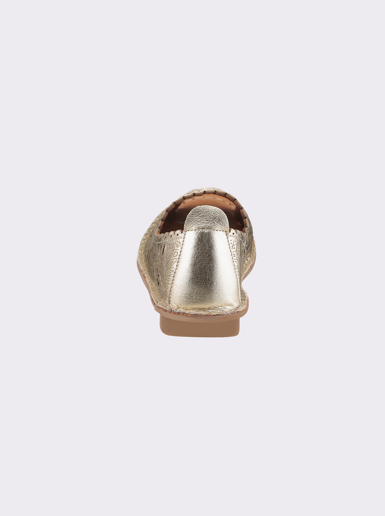 Gemini Slipper zehenoffen, mit Lochmuster - goldfarben