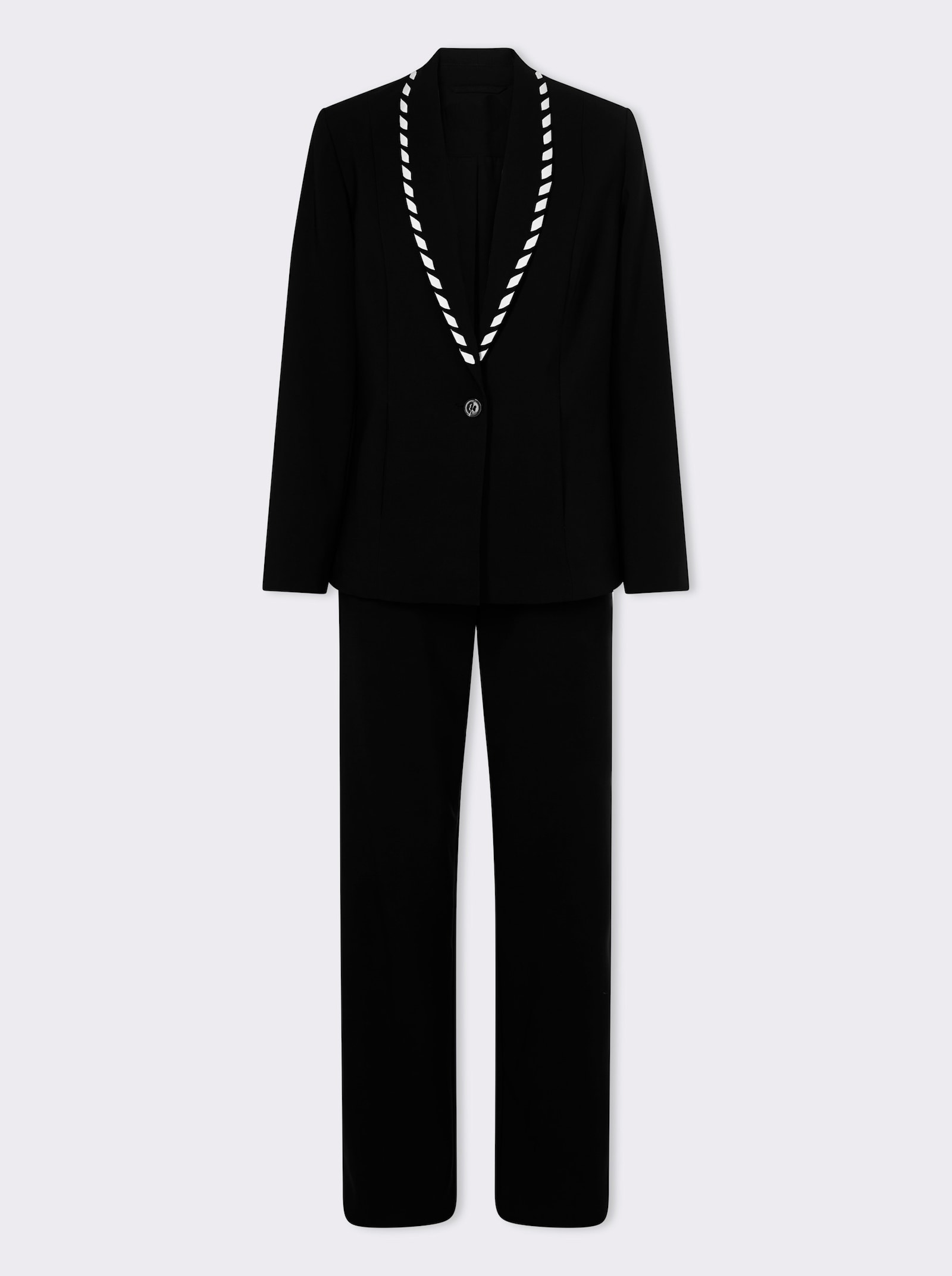 heine Hosenanzug mit Kontrast-Akzenten - schwarz-ecru