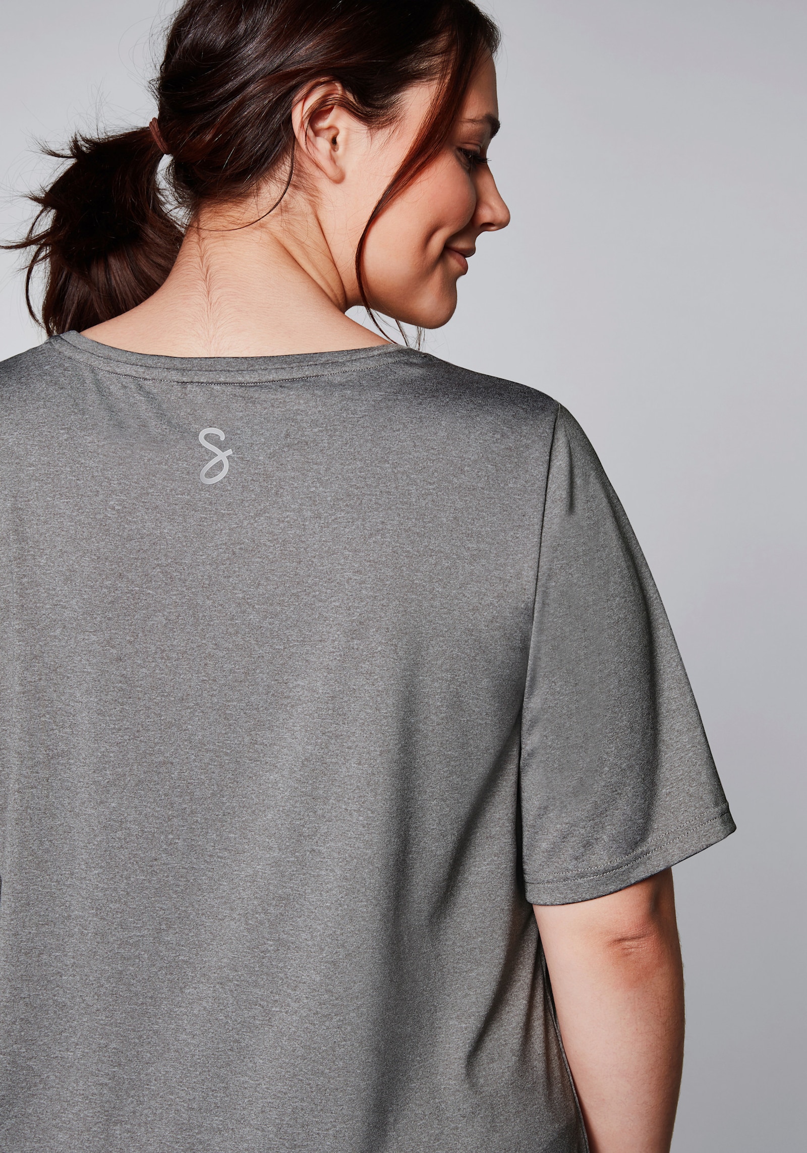 sheego Functioneel shirt in lang model - grijs gemêleerd