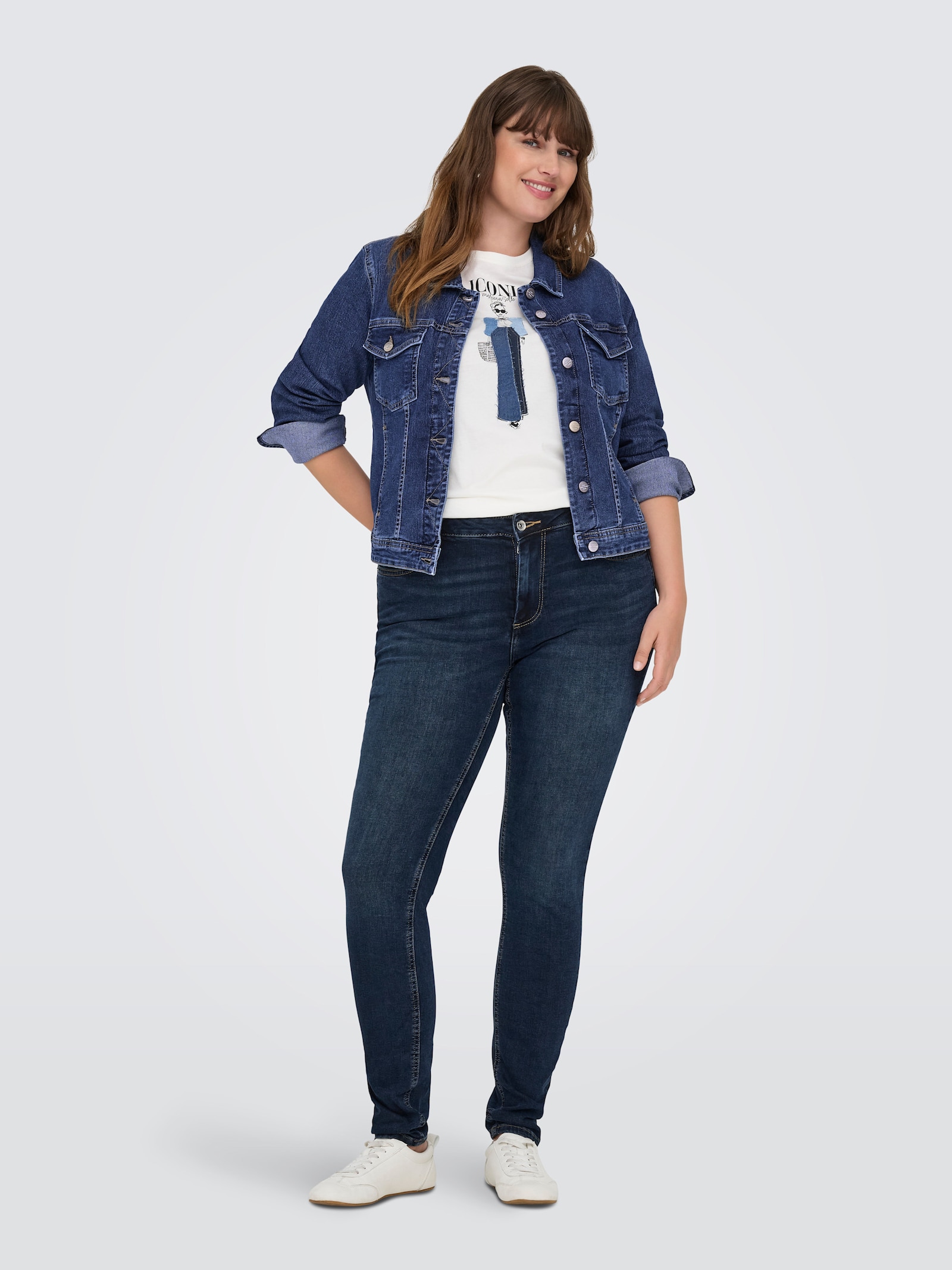 ONLY CARMAKOMA Jeansjacke - dark blue denim