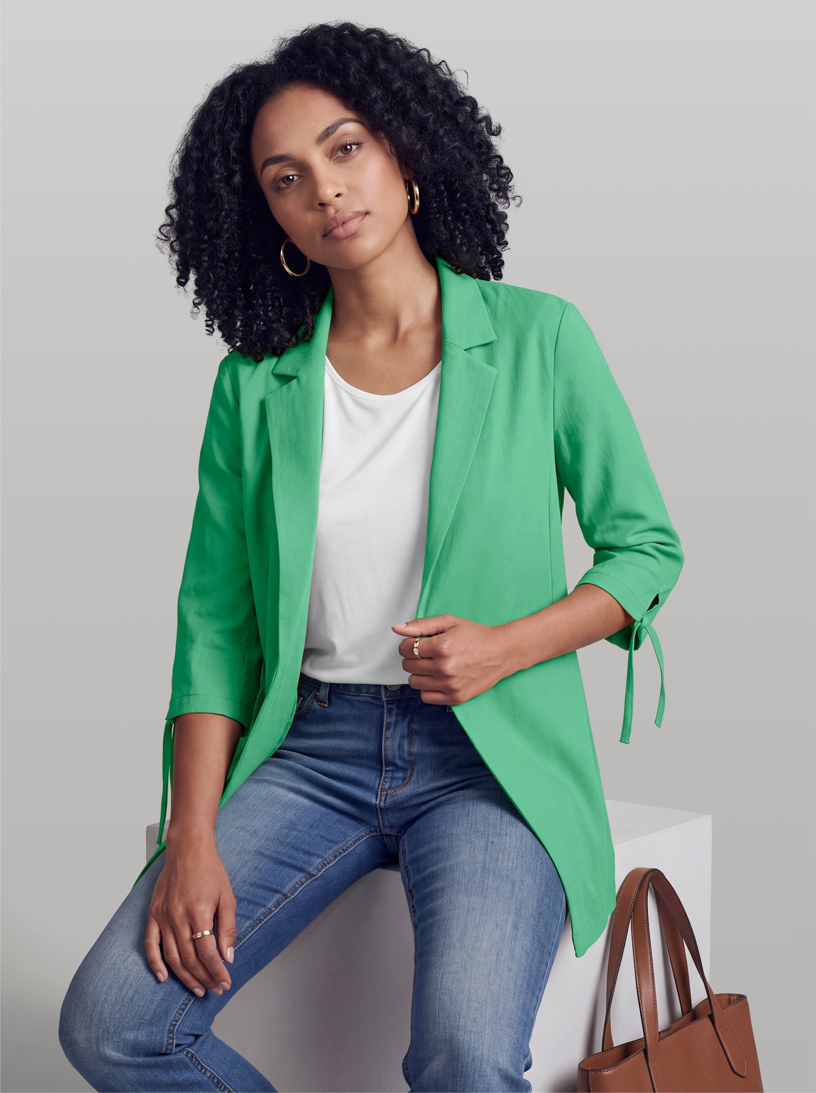 heine Blazer mit Halbarm - grasgrün