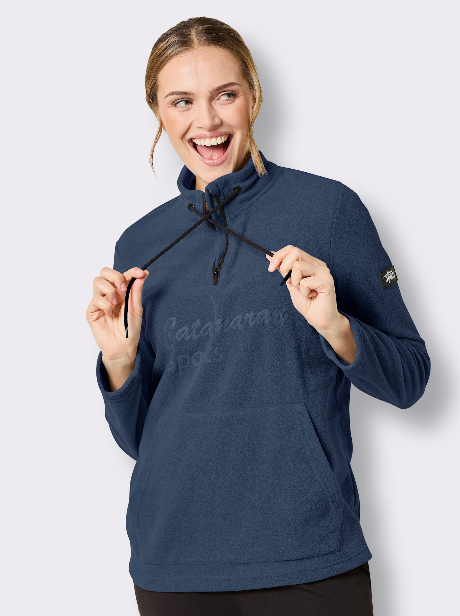 Catamaran Sports Fleecepullover mit weitenregulierbarem Stehkragen - dunkelblau
