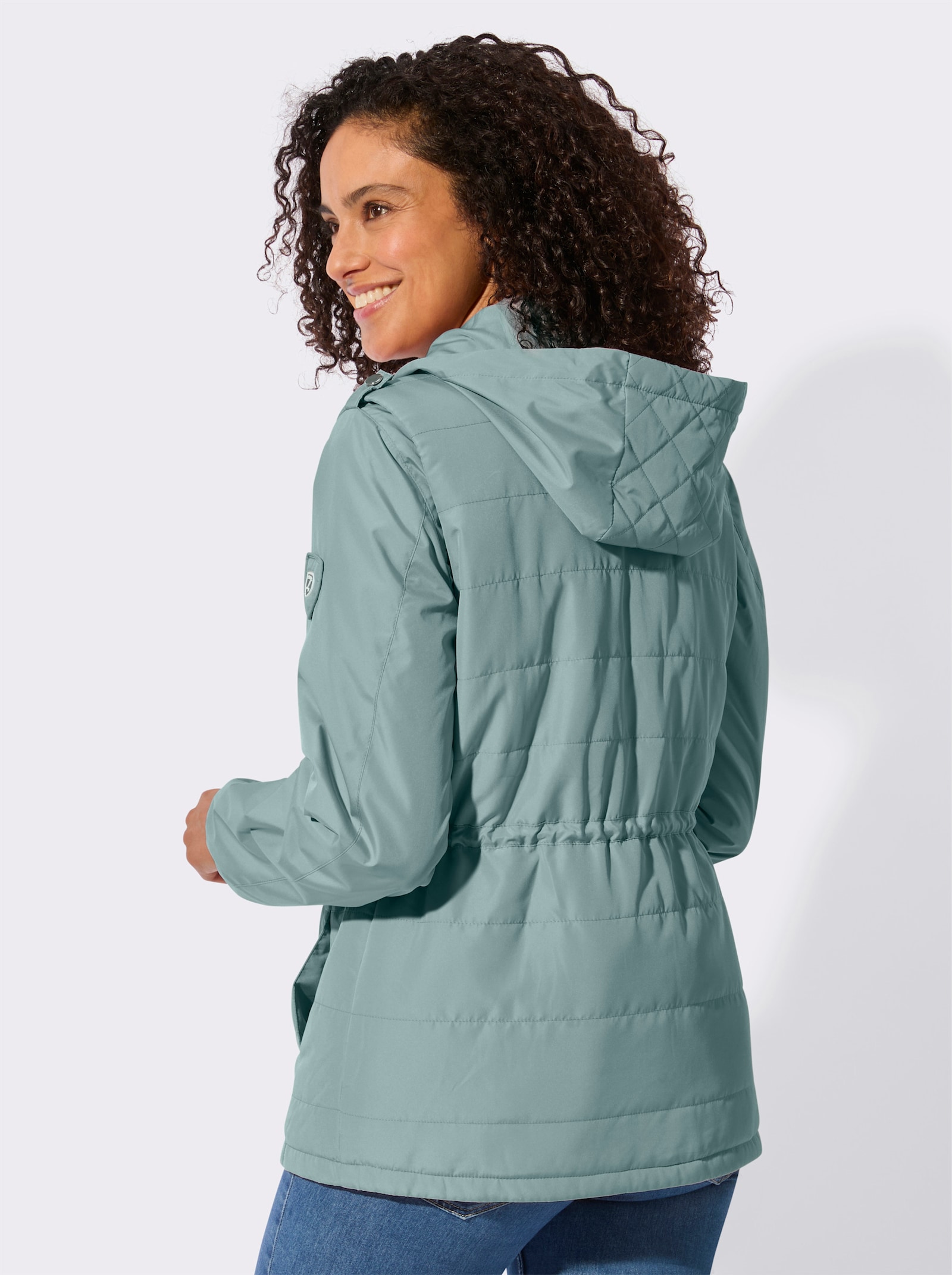 3-in-1-Funktionsjacke im Steppmuster-Mix - jade