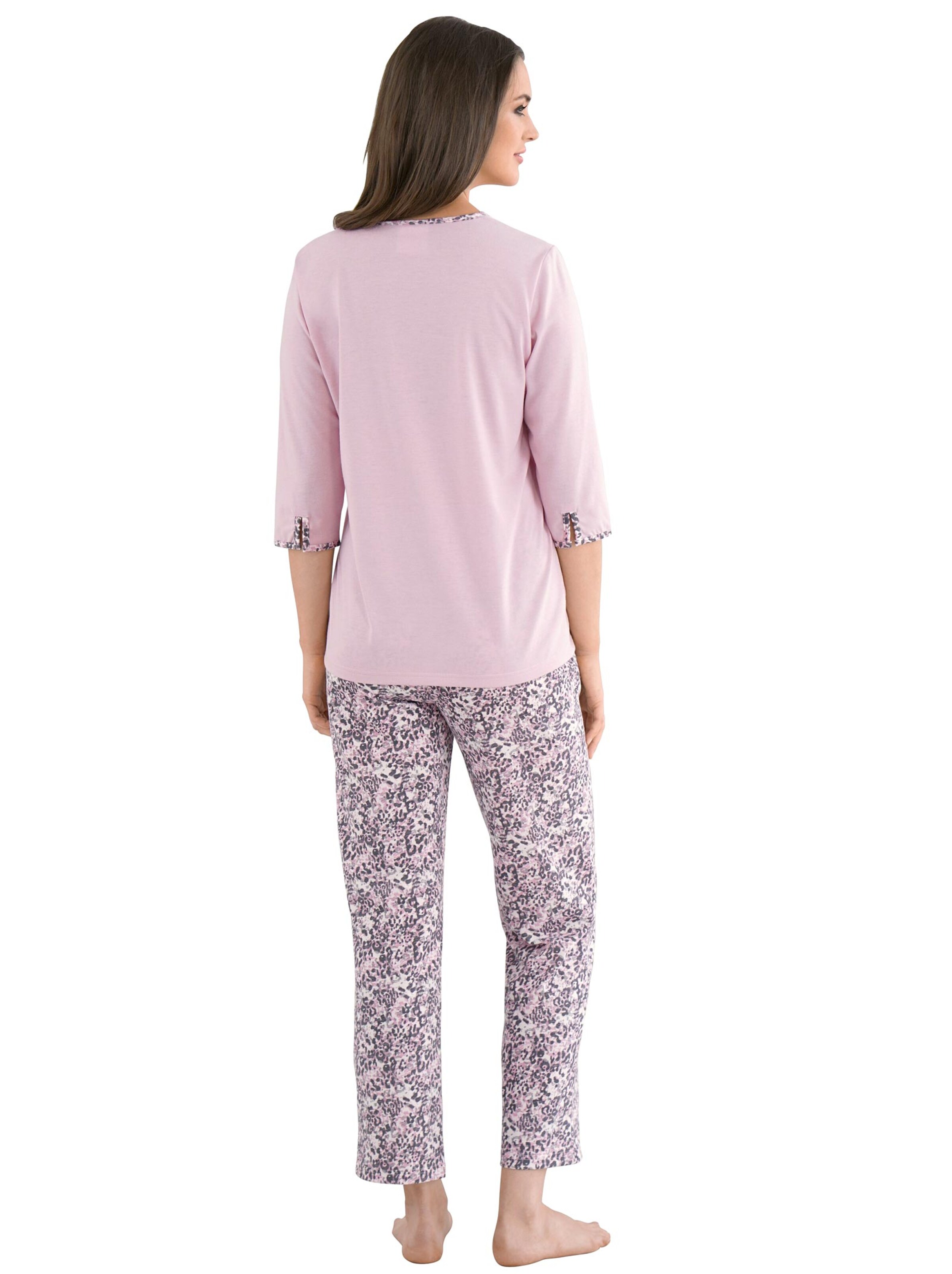 wäschepur Schlafanzug - rosé-grau-bedruckt