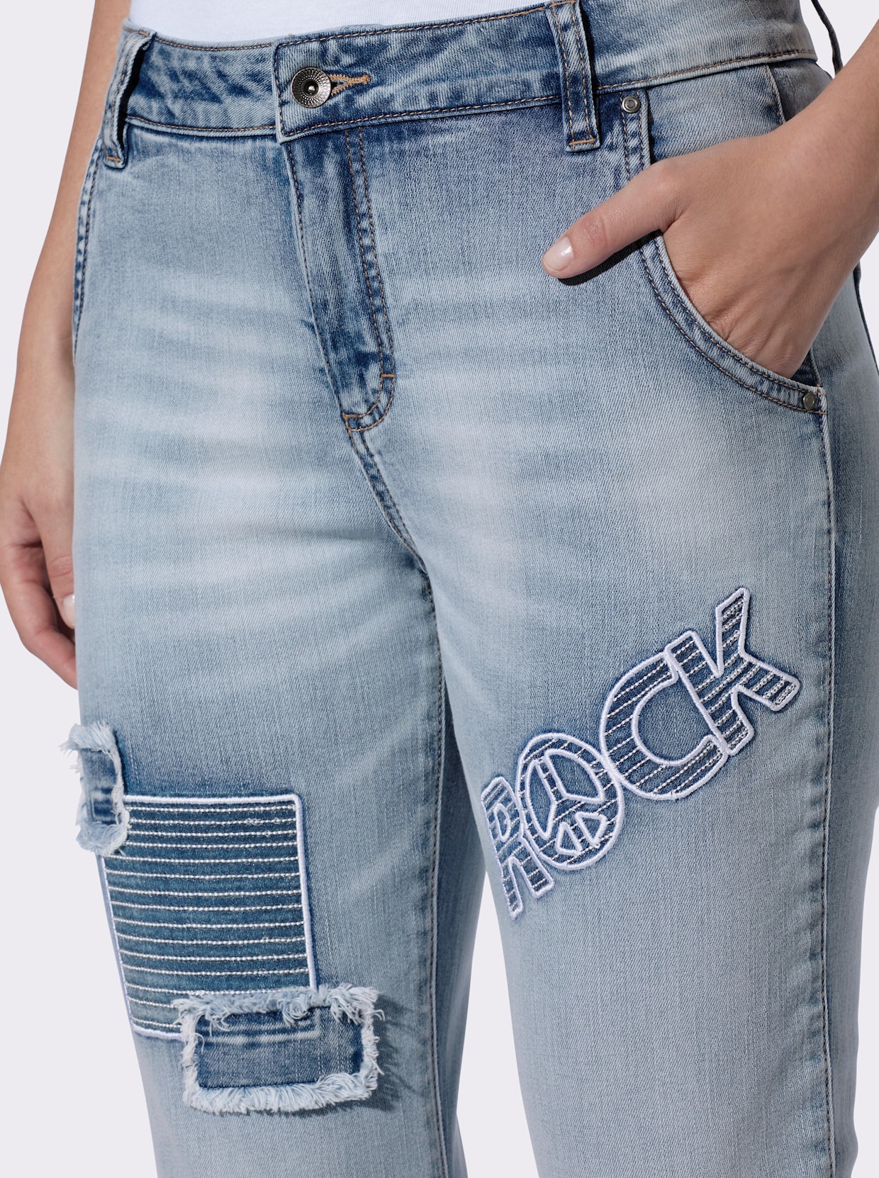 heine Boyfriend-Jeans - blue-bleached