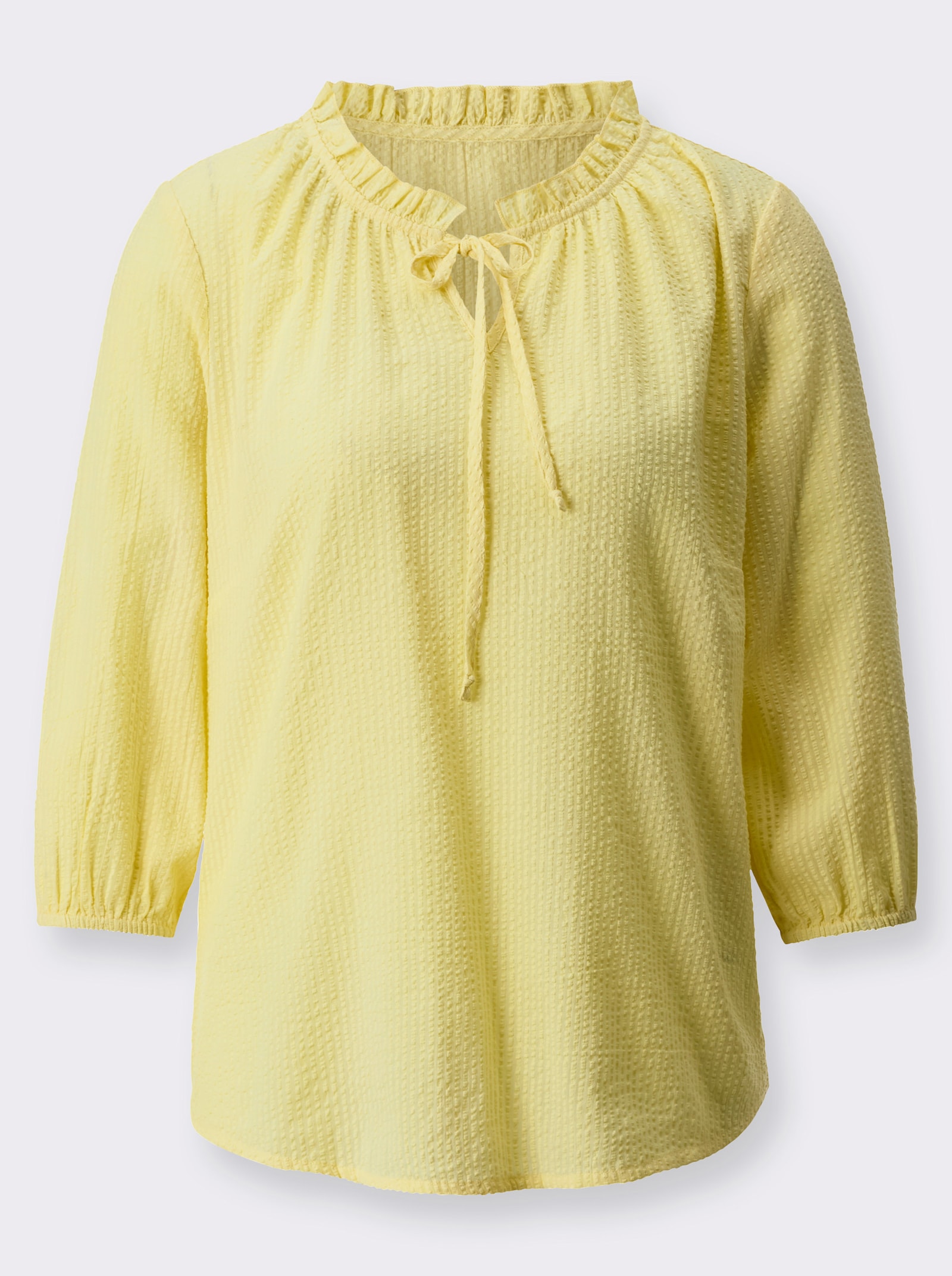 Navlékací halenka se strukturovaným vzorem - citronová