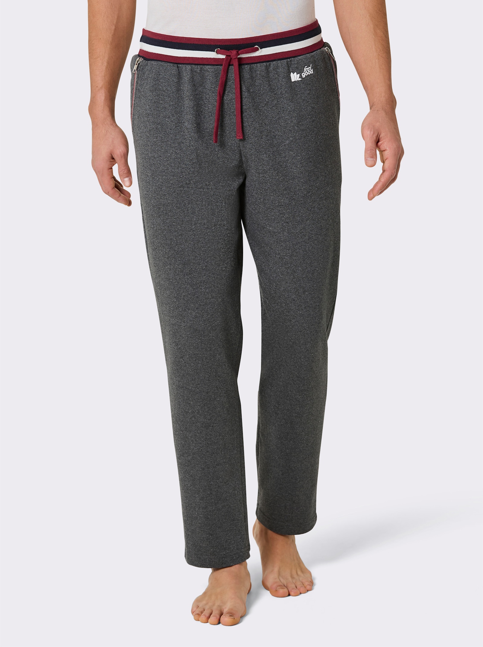 feel good Hose - anthrazit-meliert-dunkelrot