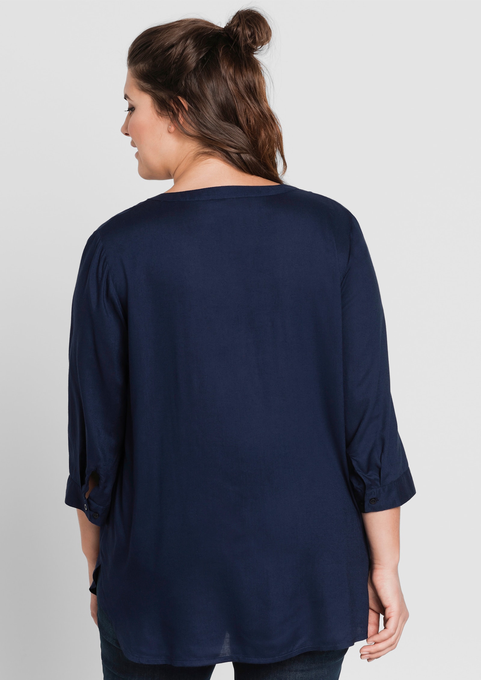 sheego Tuniek met decoratieve plooi - marine