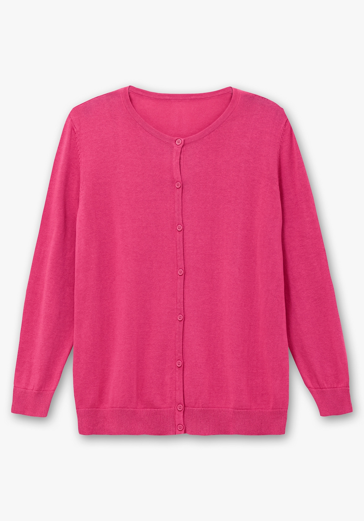 Strickjacke aus reiner Baumwolle - fuchsia