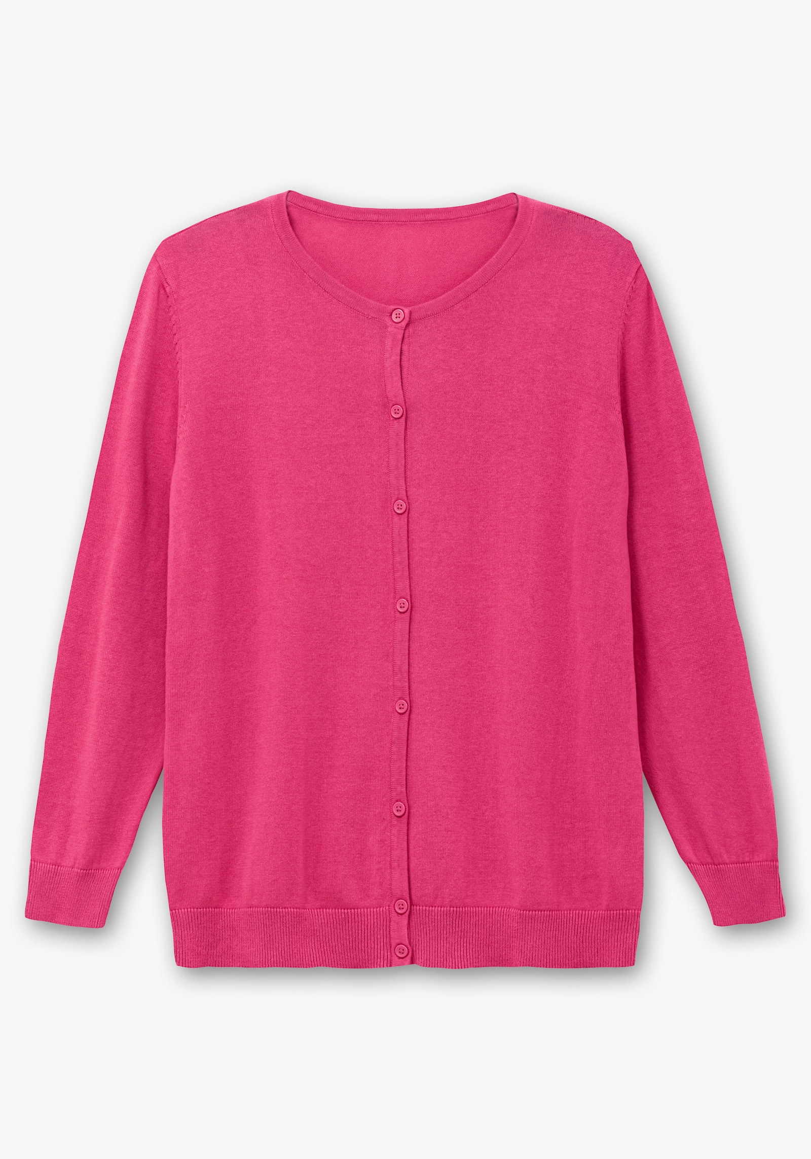 Strickjacke aus reiner Baumwolle - fuchsia