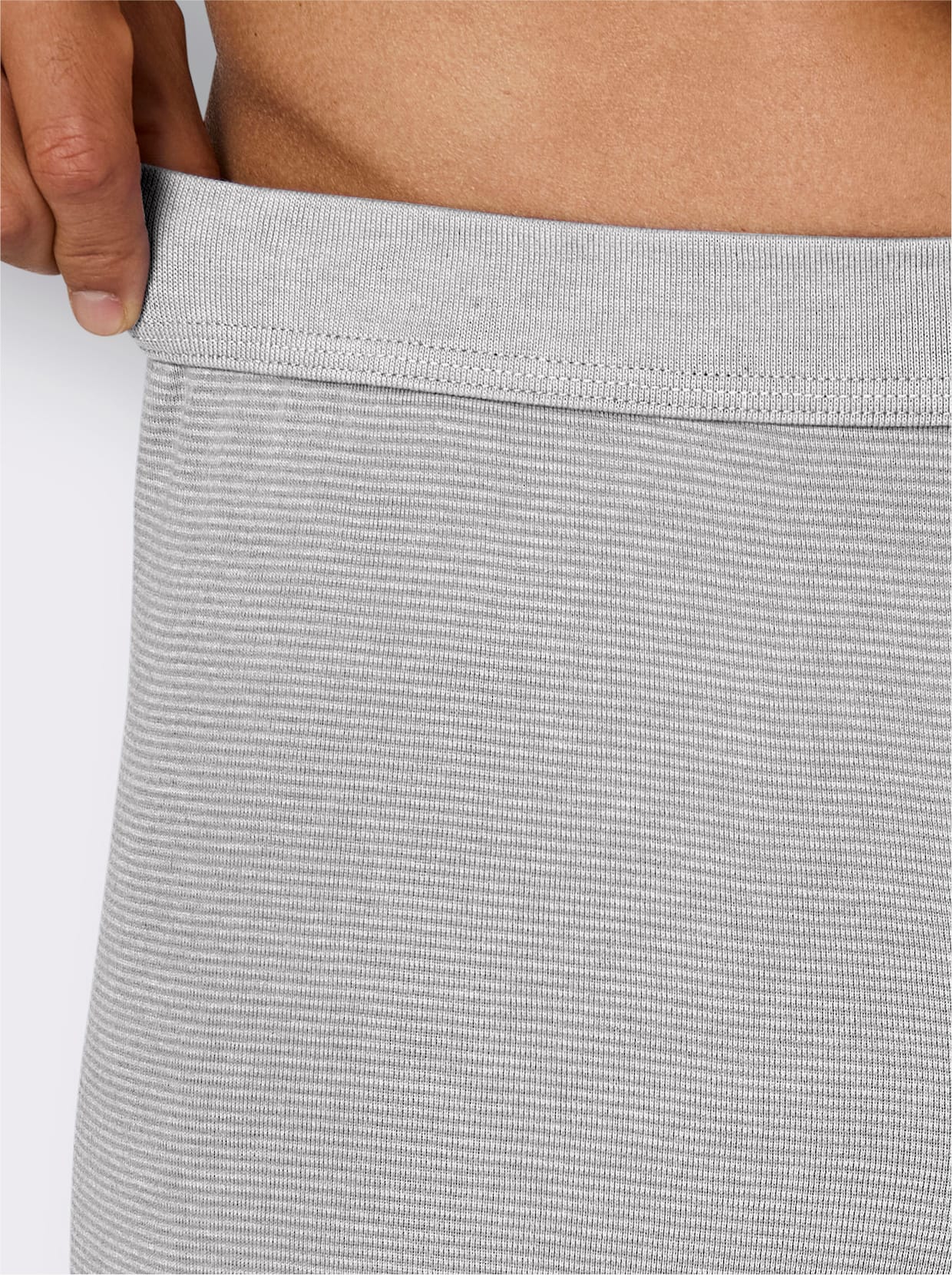 wäschepur men Boxershorts - hellgrau-geringelt