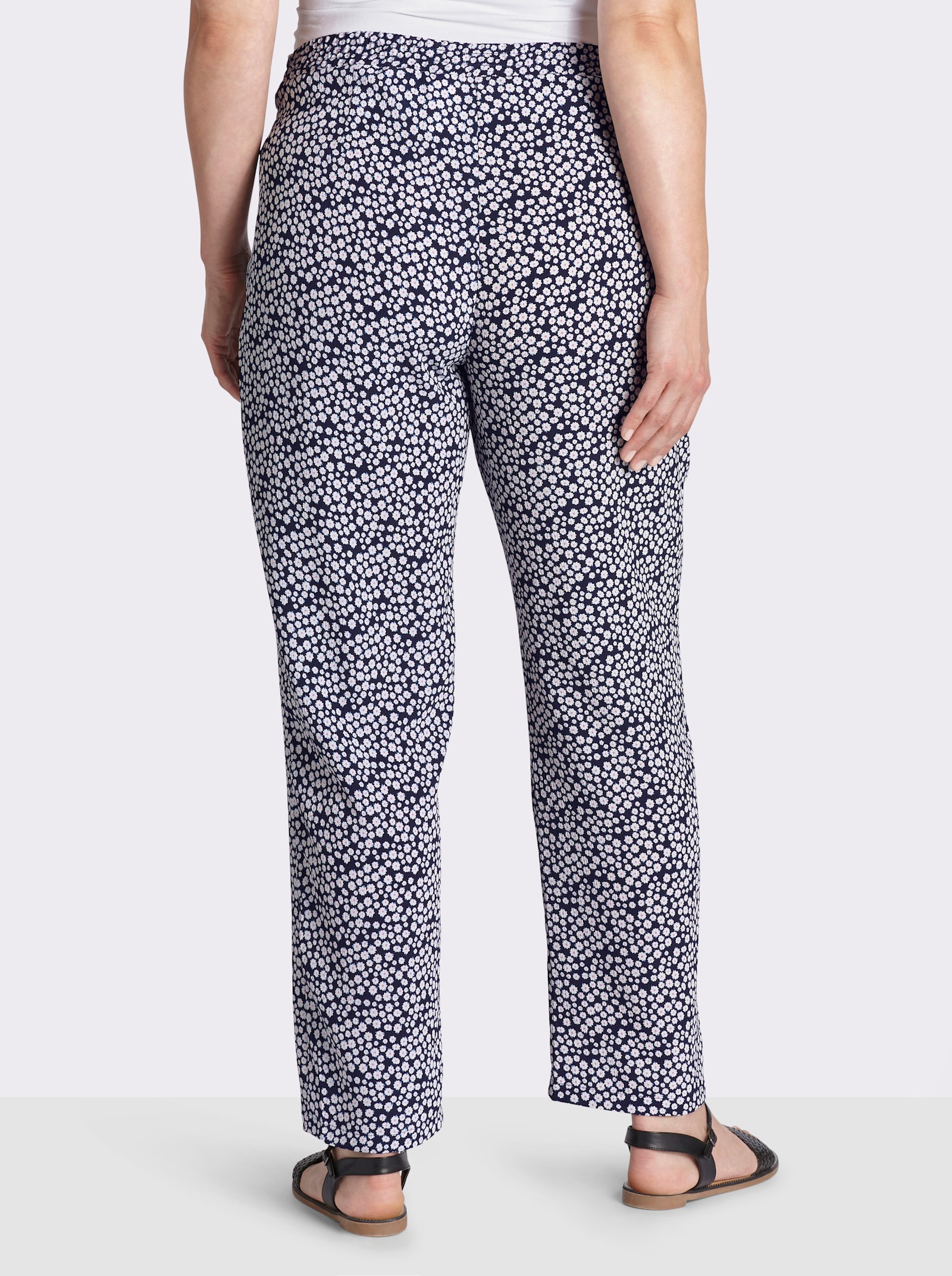 Schlupfhose im Doppelpack - marine + marine-weiß-bedruckt