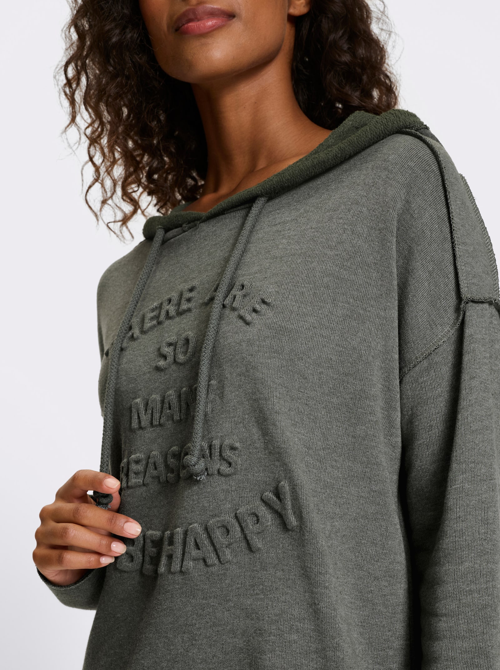 heine Sweatshirt mit 3-D-Lettering - khaki
