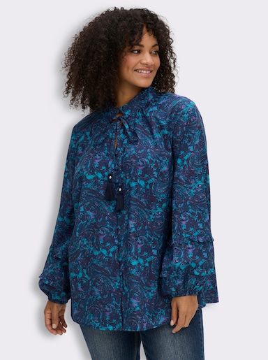 sheego by Joe Browns Langarmbluse mit Paisleymuster - aubergine-lavendel-gemustert