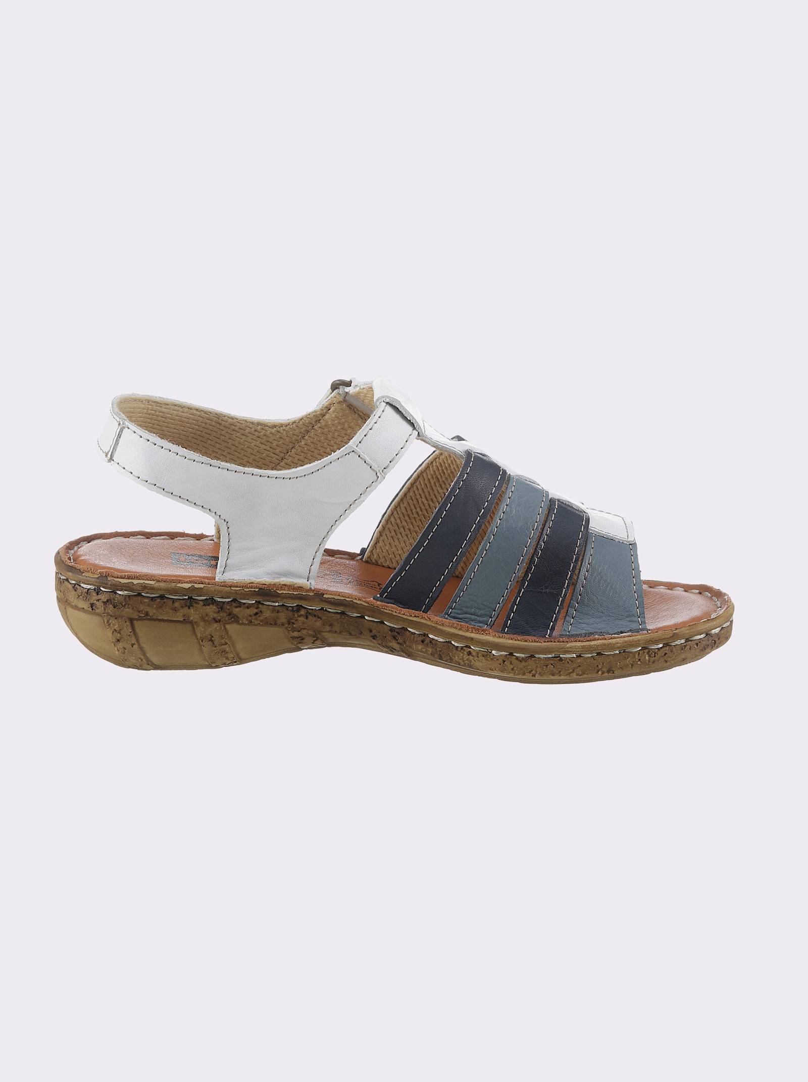 airsoft modern+ Sandaal met klittenbandsluiting - jeansblauw/wit