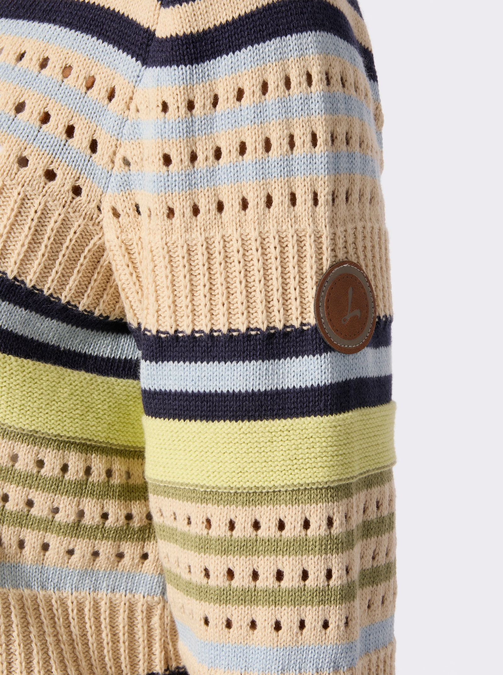 Strickjacke mit Mustermix - sand-schilf-gemustert