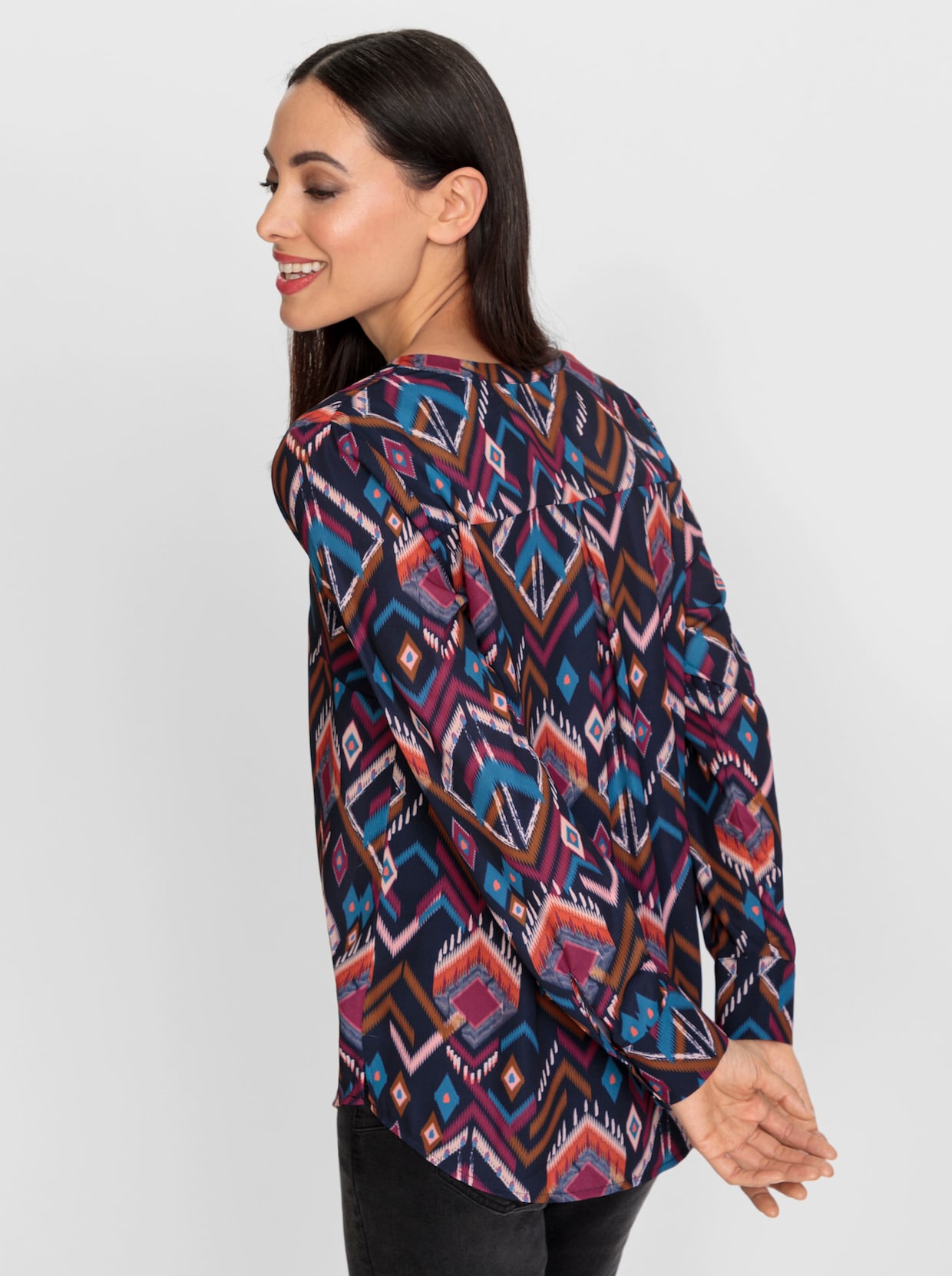 heine Blouse met print - marine/mauve bedrukt