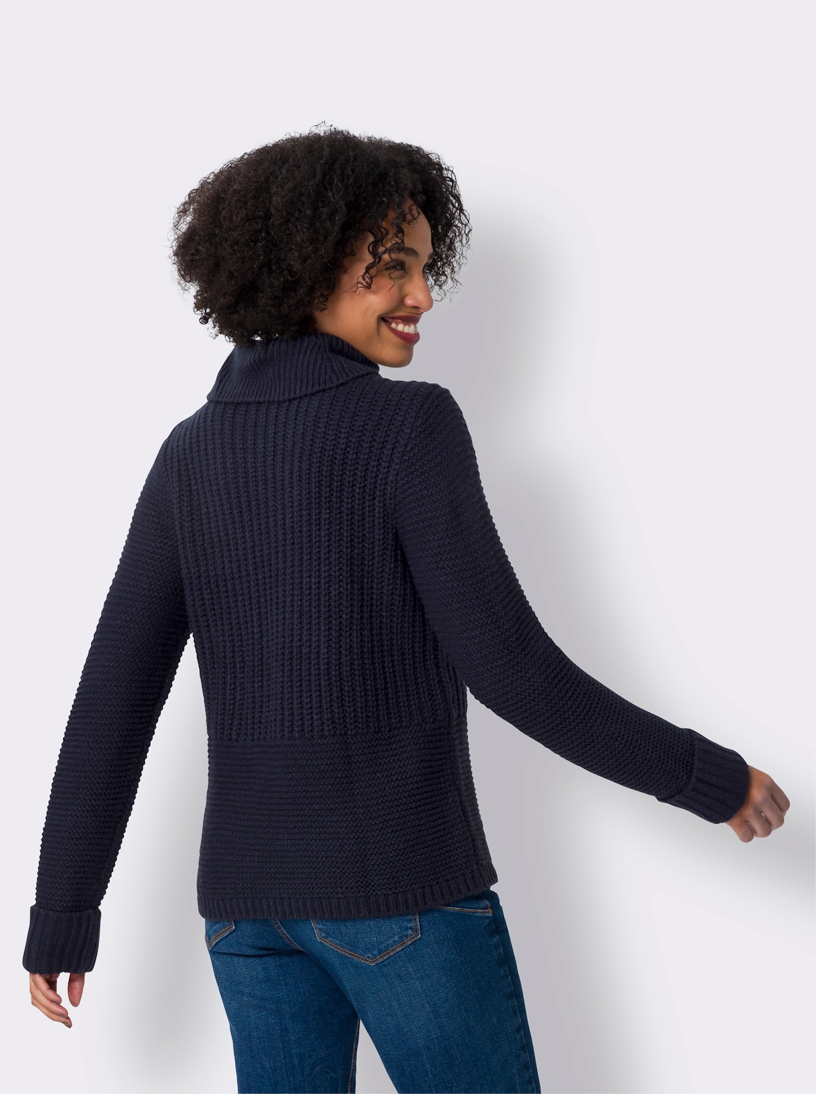 heine Strickpullover im Grobstrick - marine
