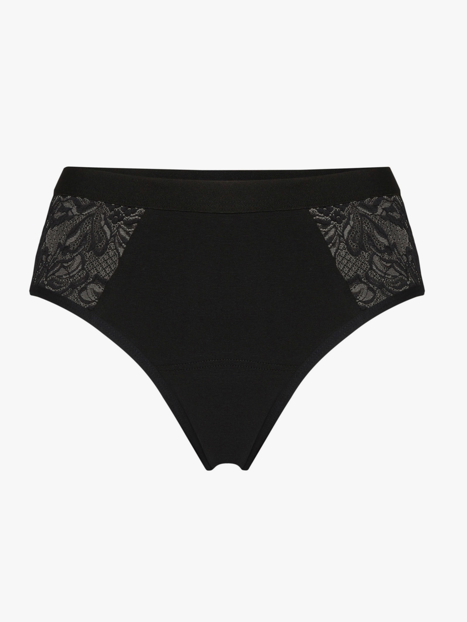 Inkontinenzslip mit Spitzen-Verzierung - schwarz