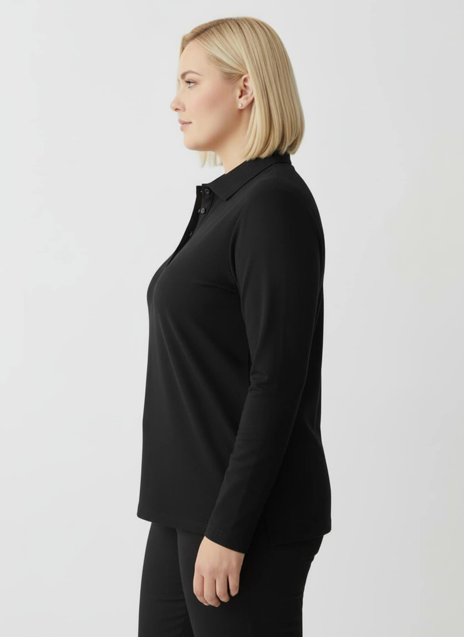Poloshirt aus Baumwoll-Qualität - schwarz