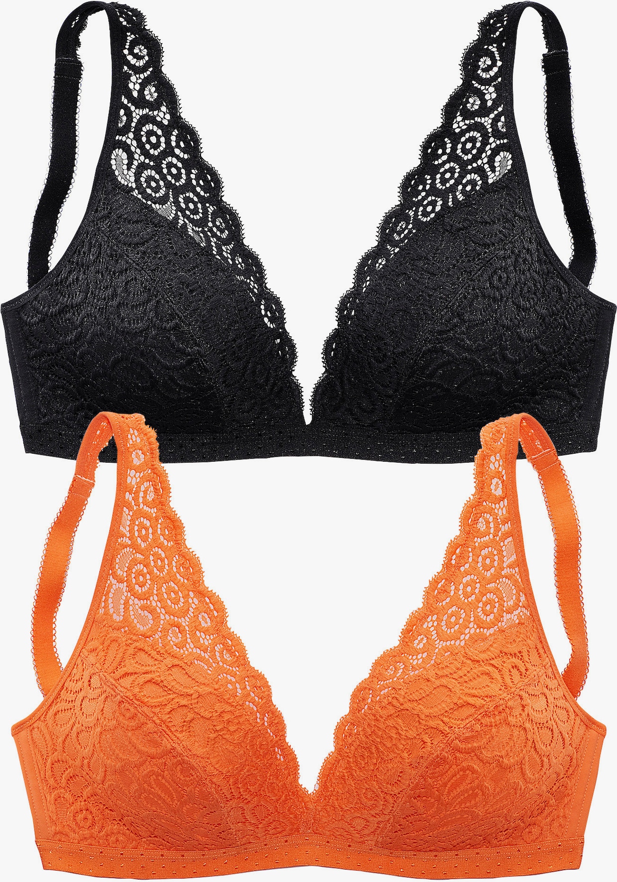 petite fleur Soutien-gorge Bralette - orange + noir