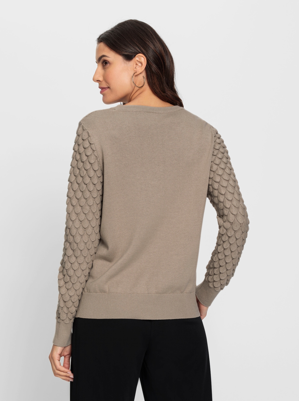 Pullover met ronde hals - sesam