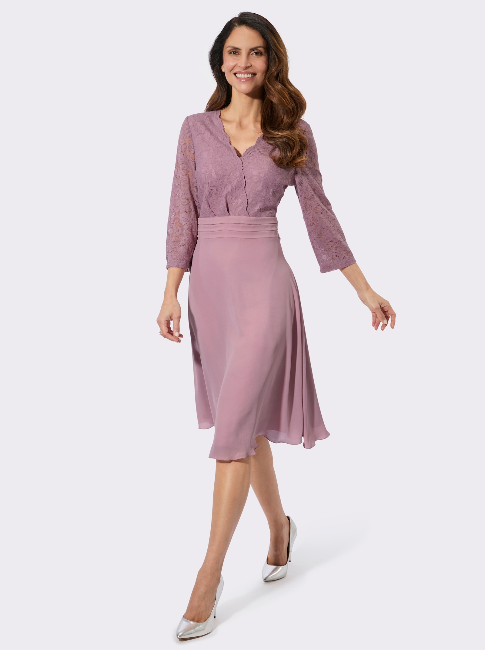 Spitzenkleid - mauve