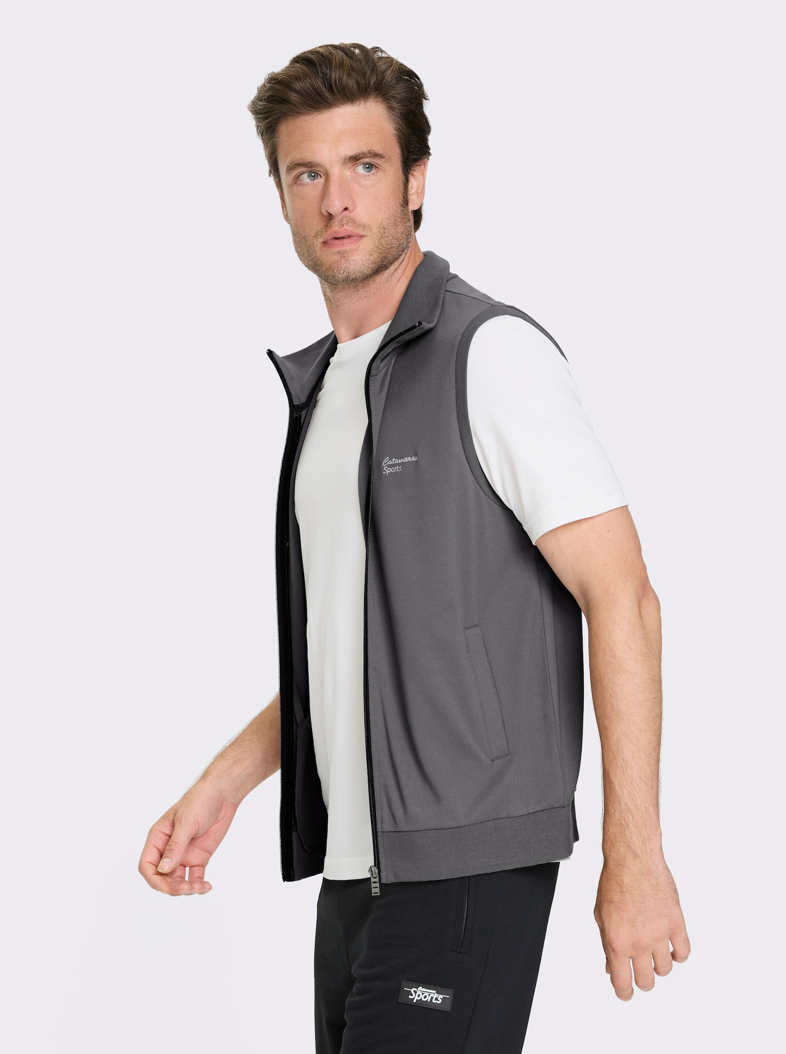 Catamaran Sports Sweatvest met zijzakken - antraciet
