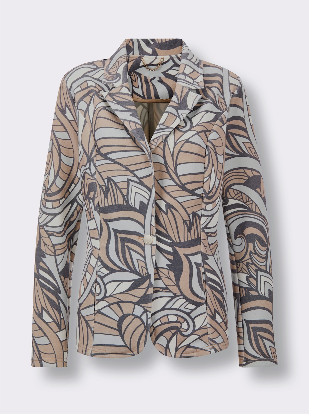 CREATION L PREMIUM Jerseyblazer - beige-hellgrau-bedruckt
