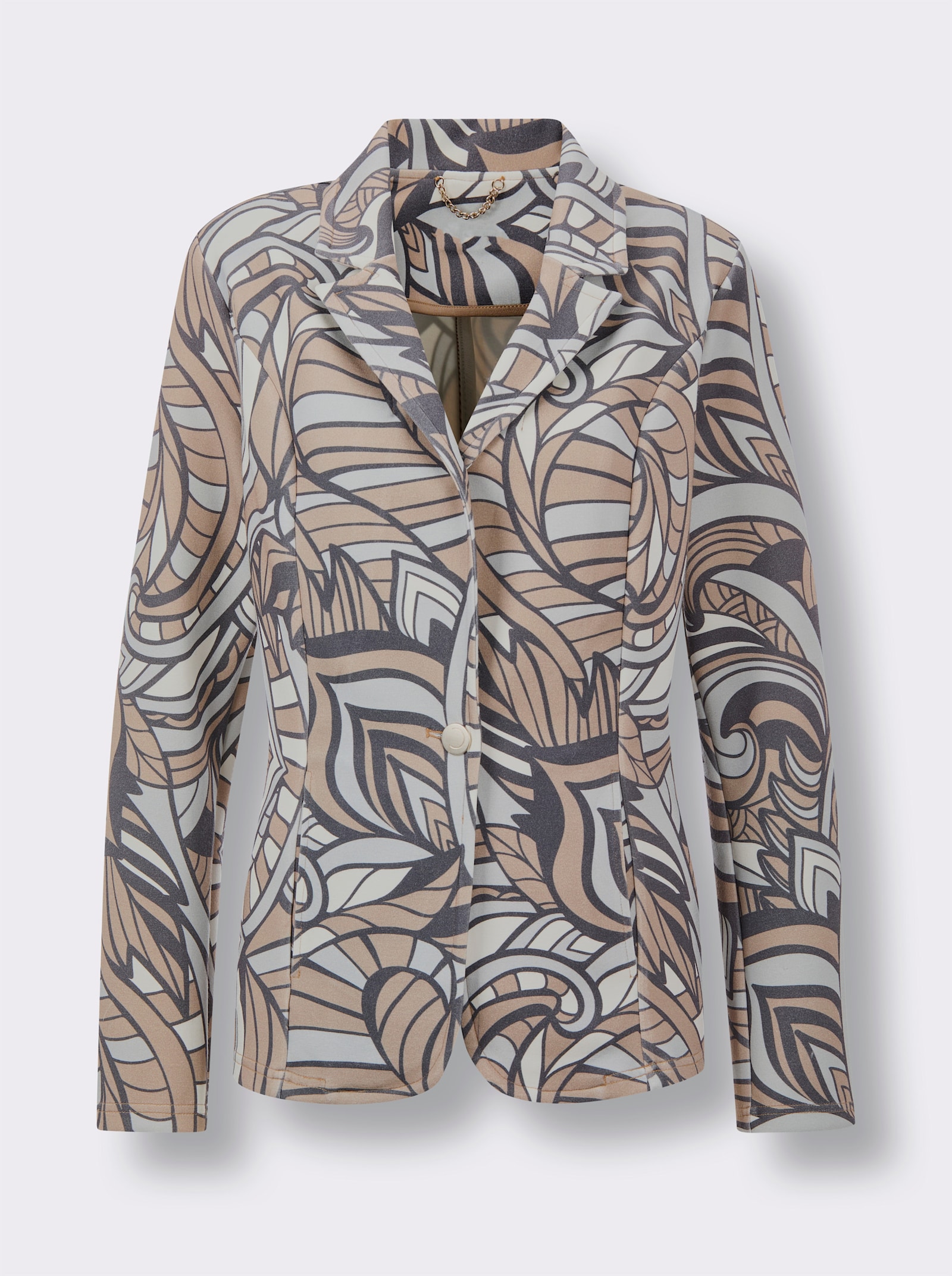 CREATION L PREMIUM Jerseyblazer mit Allover-Druck - beige-hellgrau-bedruckt