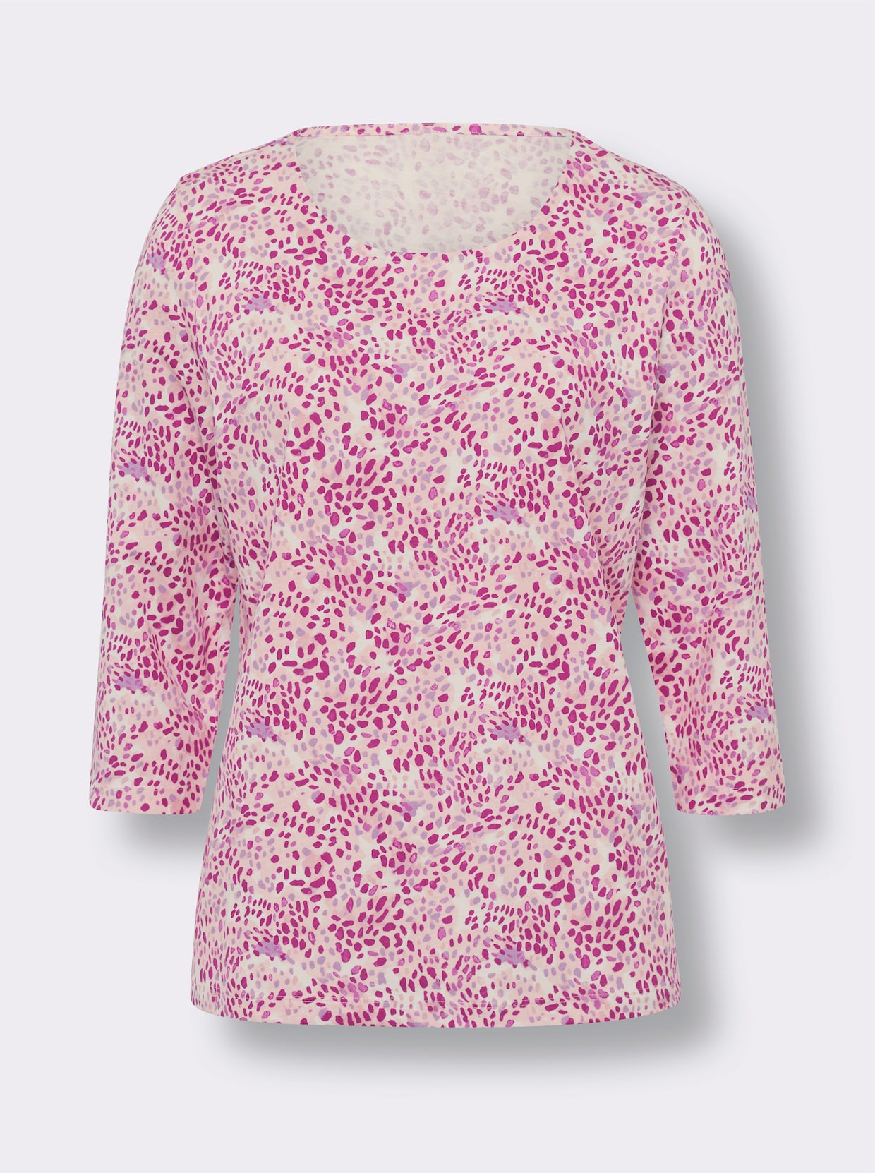 Shirt met 3/4-mouw - ecru/orchidee bedrukt