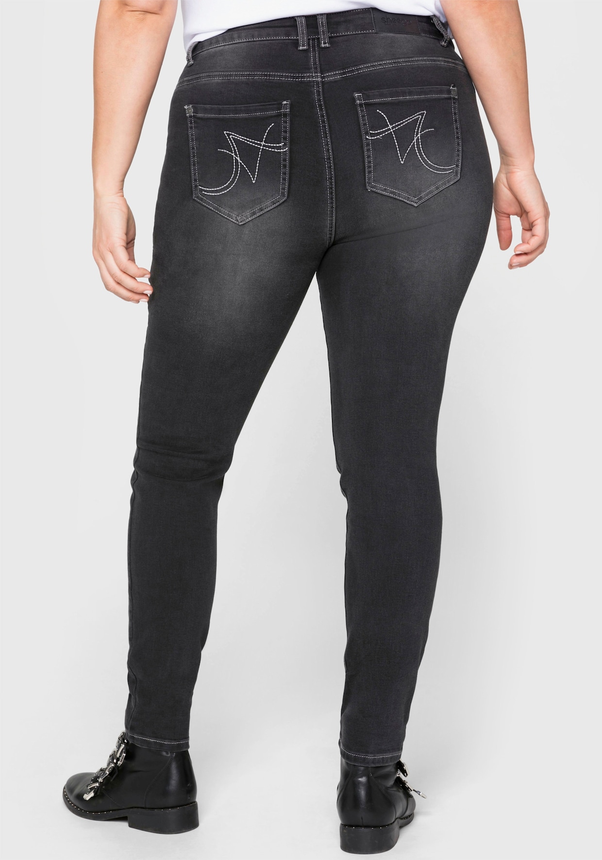 sheego Skinny Jeans - black denim