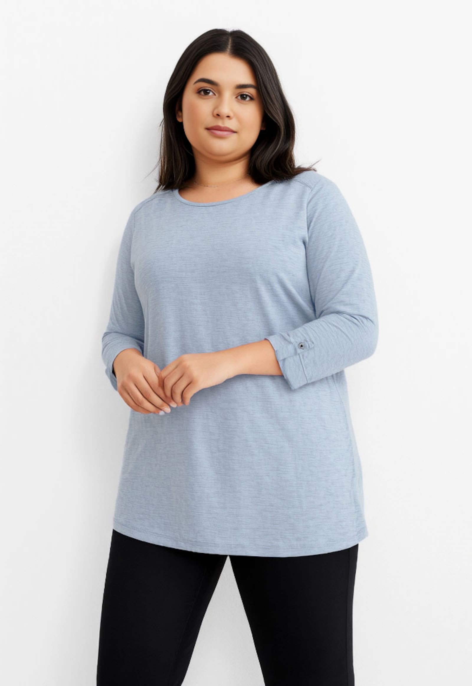 ONLY CARMAKOMA 3/4-Arm-Shirt - soft chambray