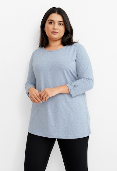 ONLY CARMAKOMA 3/4-Arm-Shirt - soft chambray