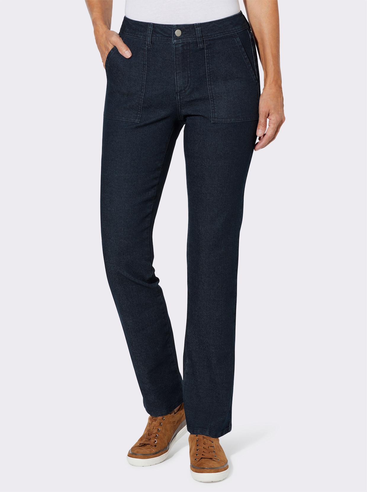 Džínsy, našité vrecká - tmavomodrá