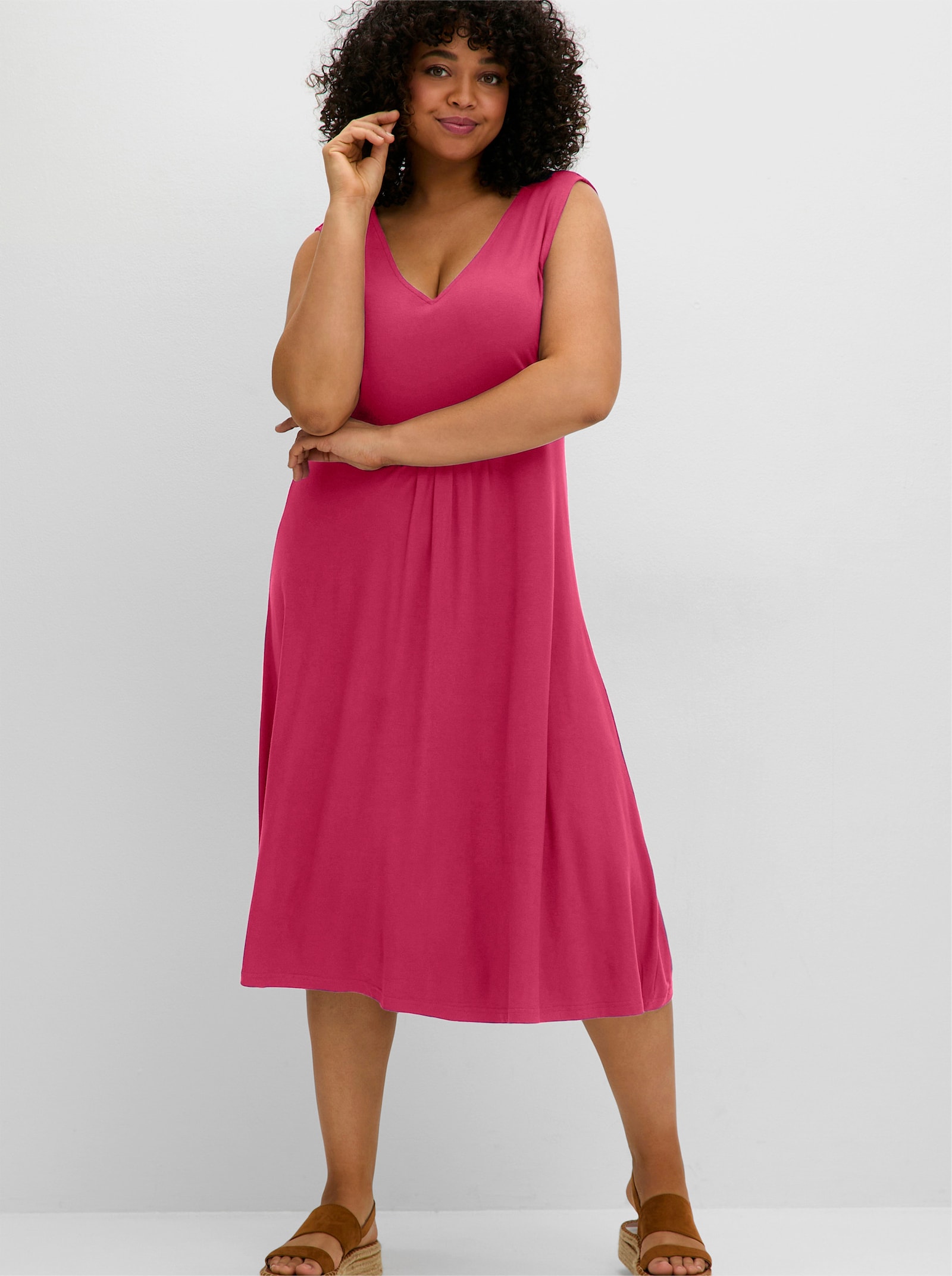 sheego Jerseykleid - pink