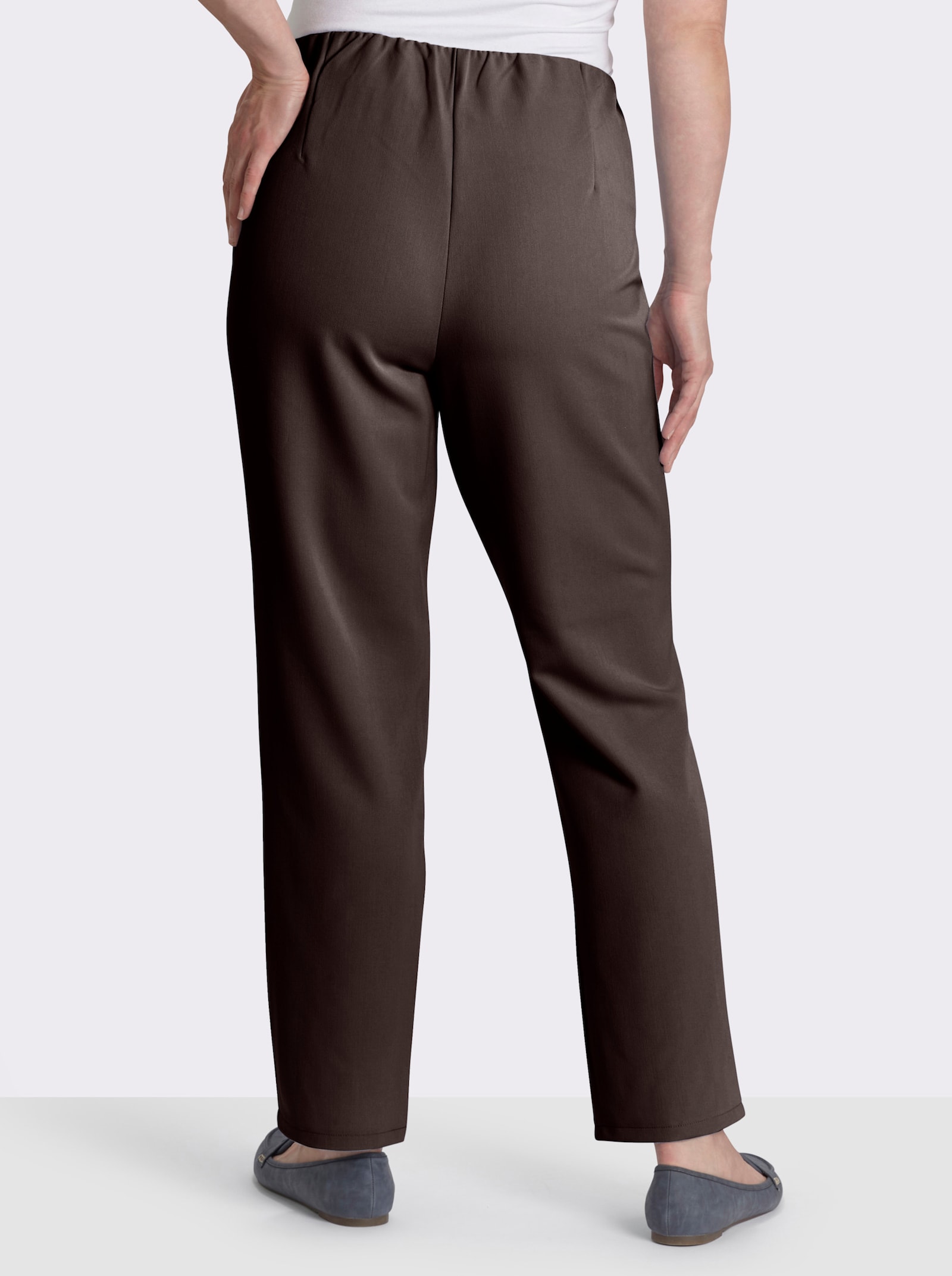 Stretch-Hose mit innenliegendem Dehnbund - schokobraun