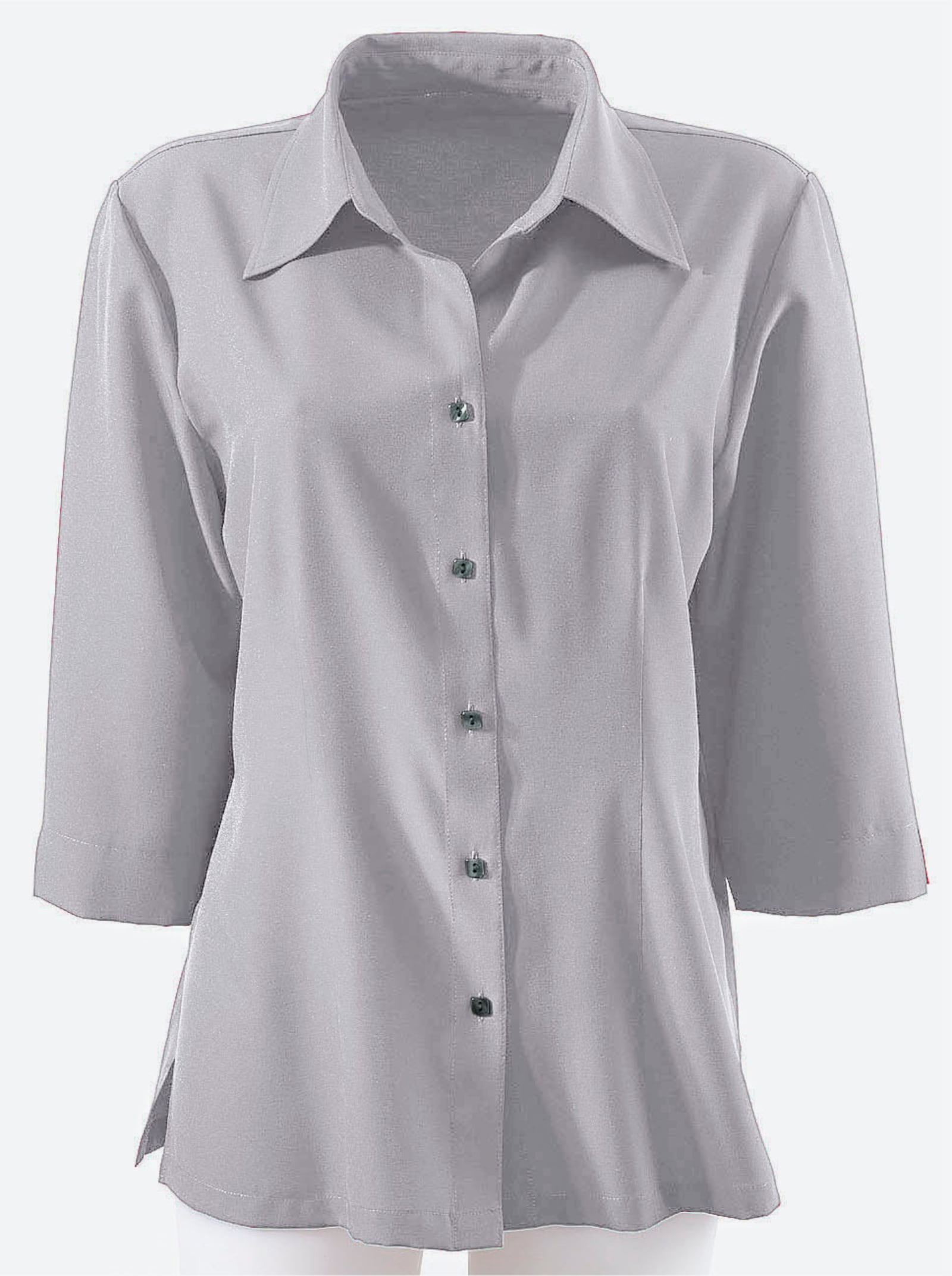 Overhemdblouse met 3/4-mouwen - zilvergrijs