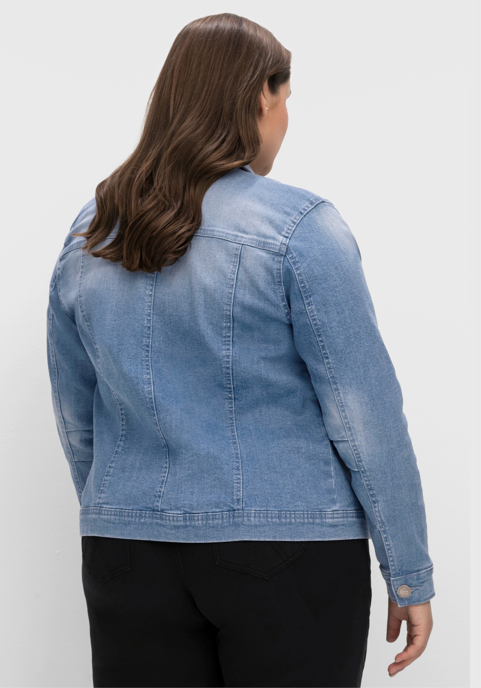 sheego Jeansjack in licht getailleerd model - light blue-denim