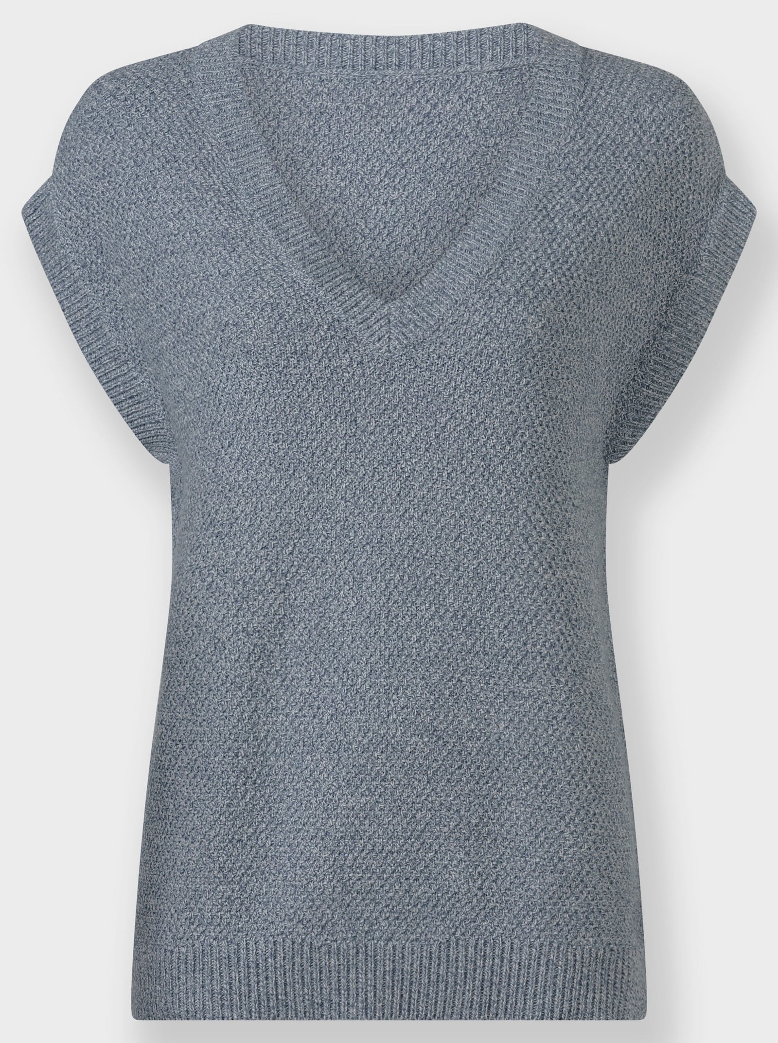 Pullunder in Perlstruktur - rauchblau-meliert