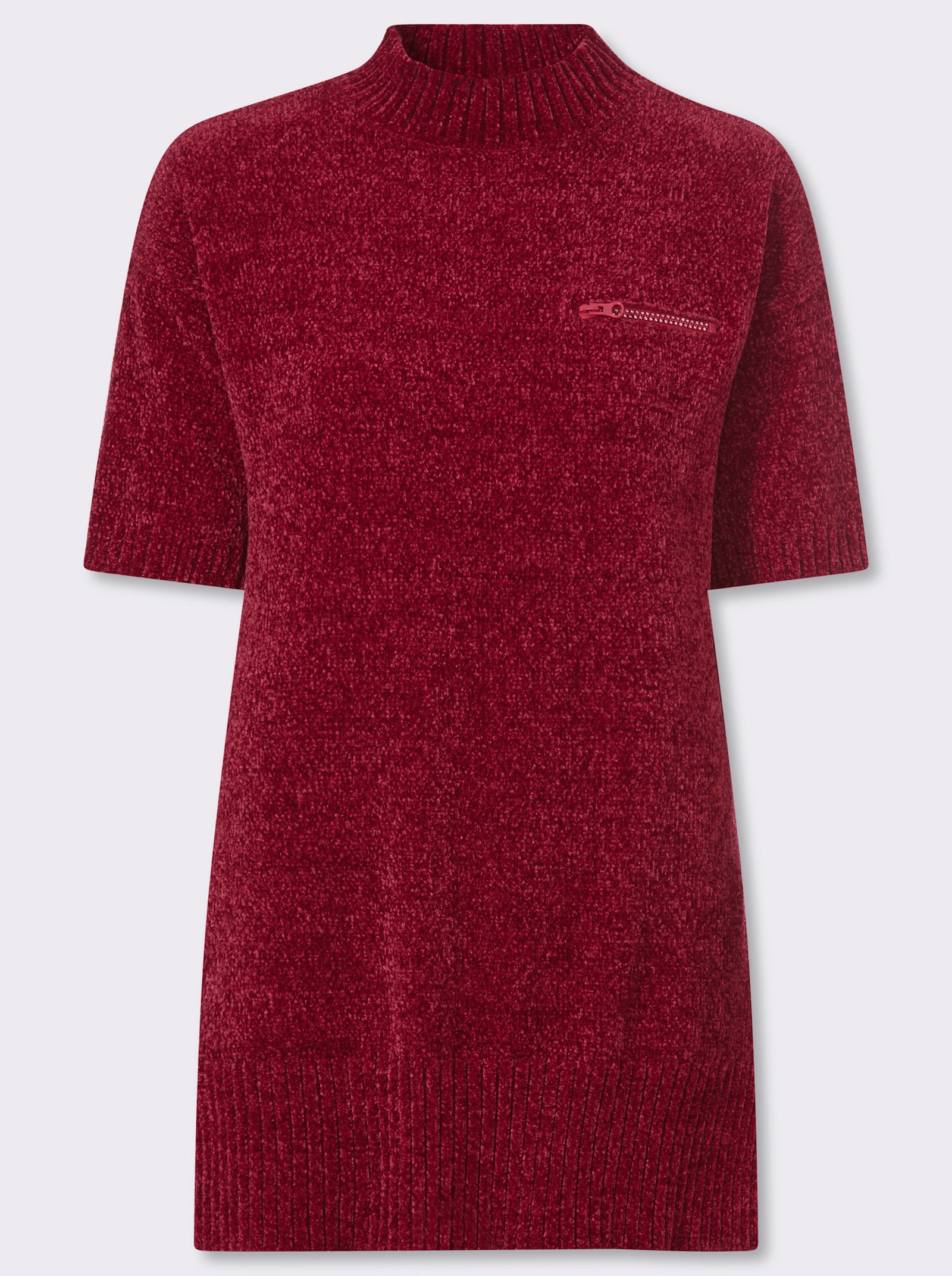 heine Lange pullover met opstaande kraag - kers