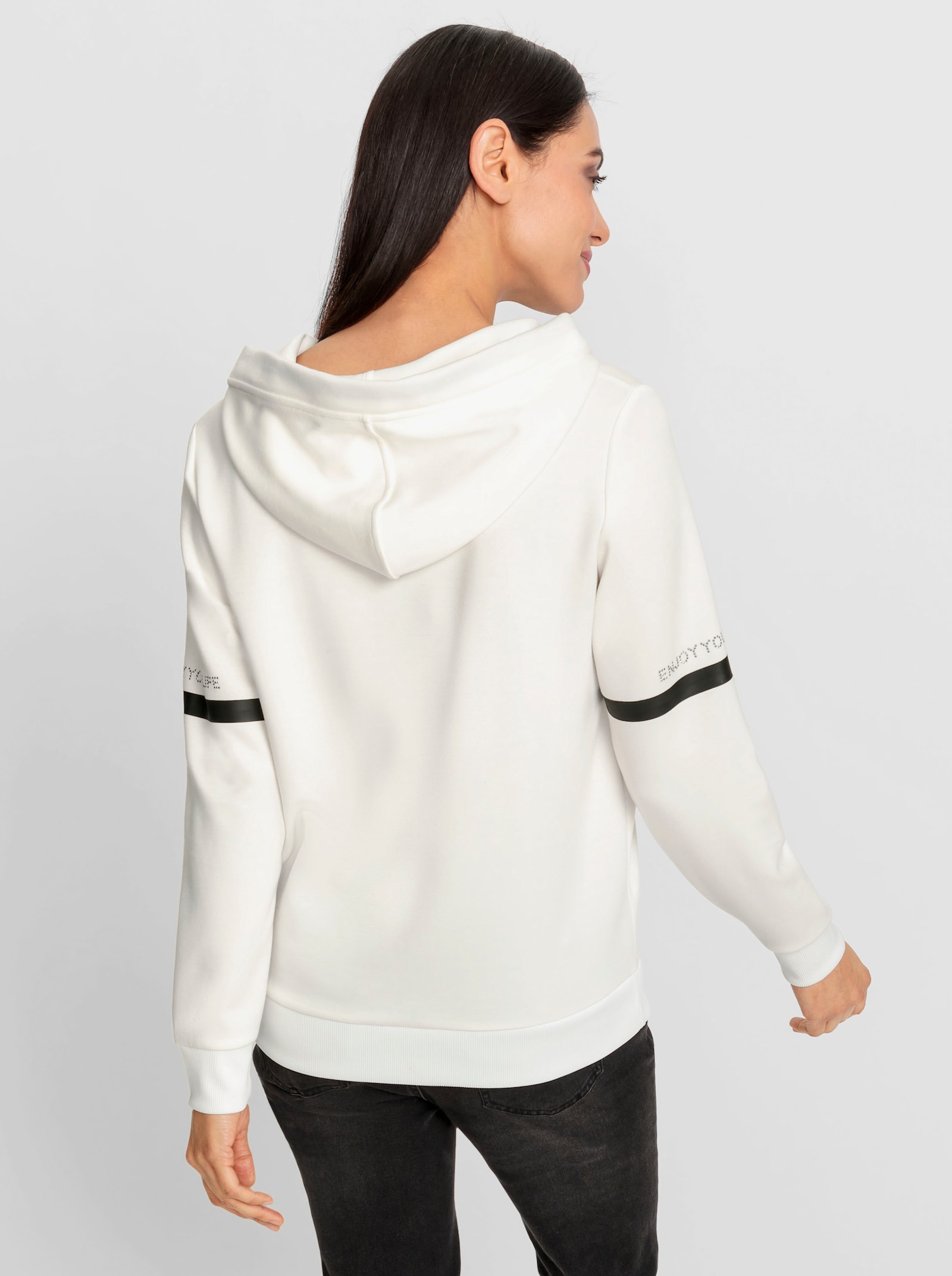 heine Hoodie mit Schriftzug - ecru