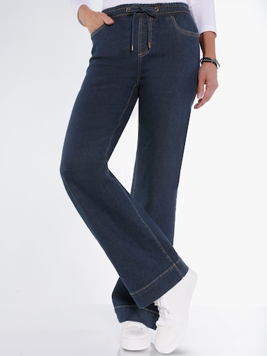 Schlupfjeans mit weitem Bein - dark blue
