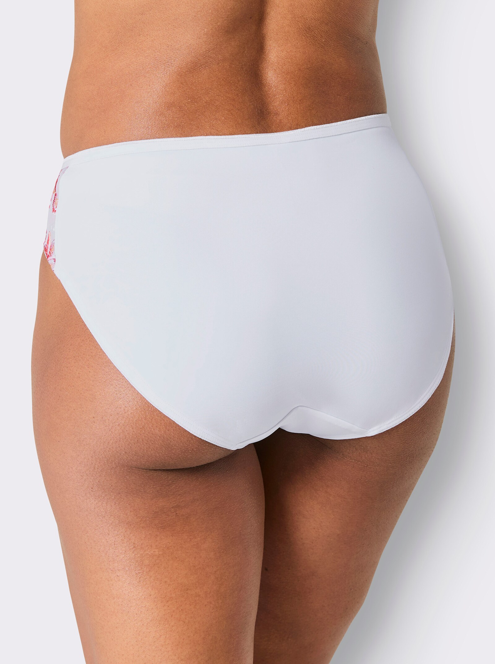 wäschepur Jazzpants mit transparentem Tülleinsatz - weiß-rot