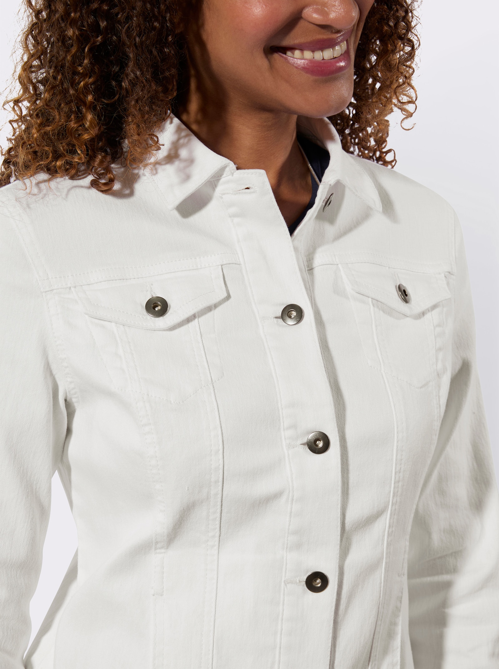 Jeansjack elastisch materiaal - wit