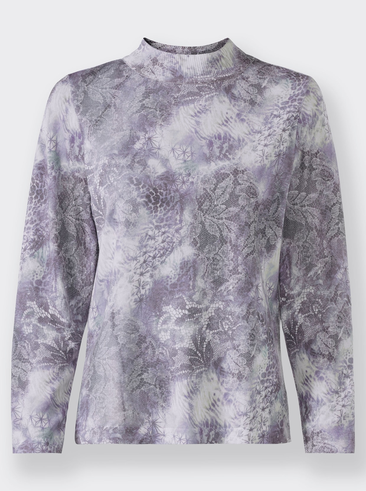 Pullover met lange mouwen - lila geprint